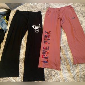 Bundle 2 PINK sweatpants size M pink and black